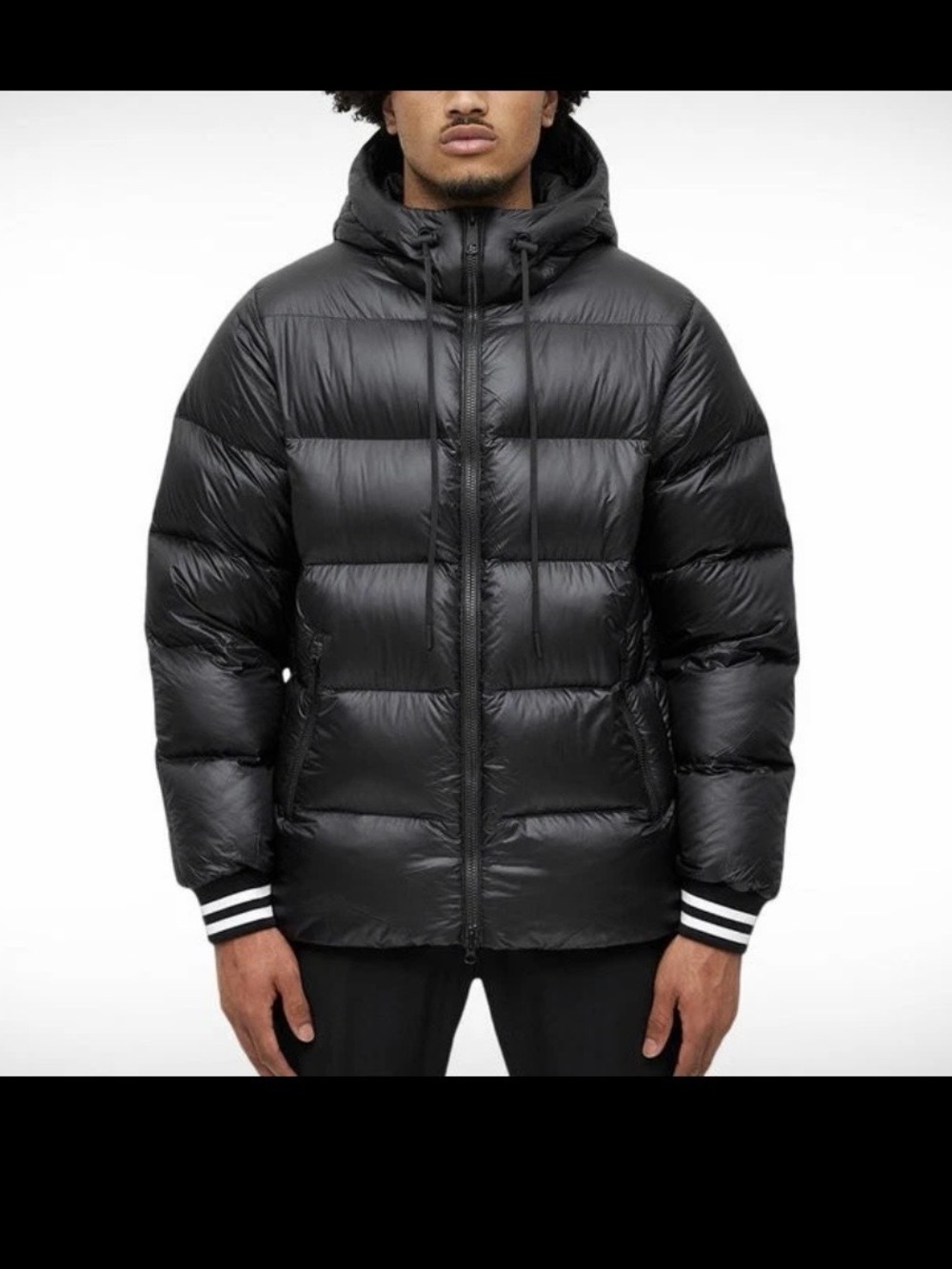 Reigning Champ Black Quilted Hooded Puffer Jacket